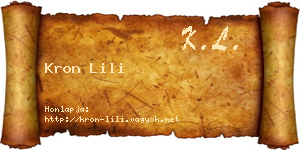 Kron Lili névjegykártya